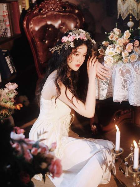 温柔粉嫩无码性感妞睡衣典藏超好看的法式少女写真复古温柔的少女。微醺，就第6张